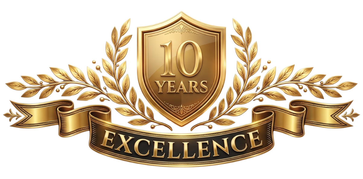 10 years of excellence badge
